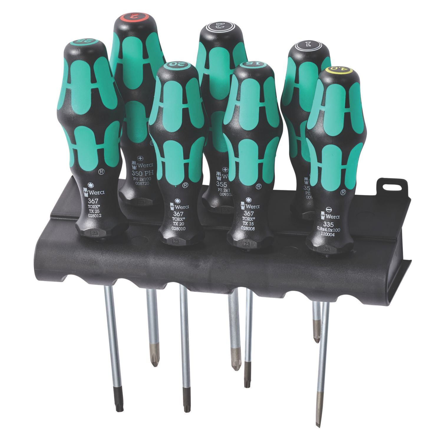 Wera 335/350/367/7 Kraftform Plus Mixed Screwdriver Set 7 Pcs (650XX)