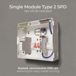 British General CF9MS6-01 6-Module 6-Way Part-Populated High Integrity Main Switch Consumer Unit with SPD