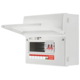 British General CF9MS6-01 6-Module 6-Way Part-Populated High Integrity Main Switch Consumer Unit with SPD