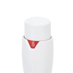 Reina Modal TRV 15mm x 15mm White Corner & L/S Designer Thermostatic Radiator Valve & Lockshield