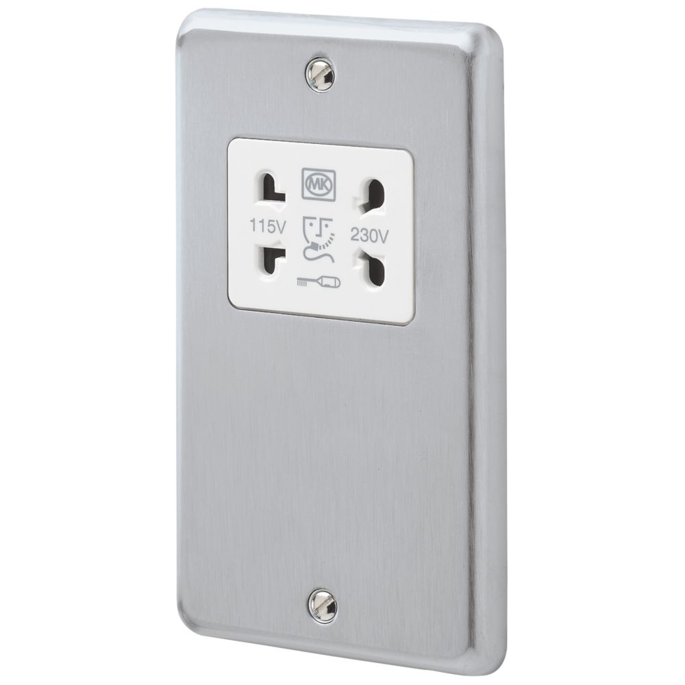 Brushed Chrome Sockets | Switches & Sockets | Screwfix.com