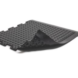 COBA Bubblemat Connect Anti-Fatigue Floor Corner Mat Black 0.5m x 0.5m x 14mm