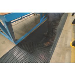 COBA Bubblemat Connect Anti-Fatigue Floor Corner Mat Black 0.5m x 0.5m x 14mm