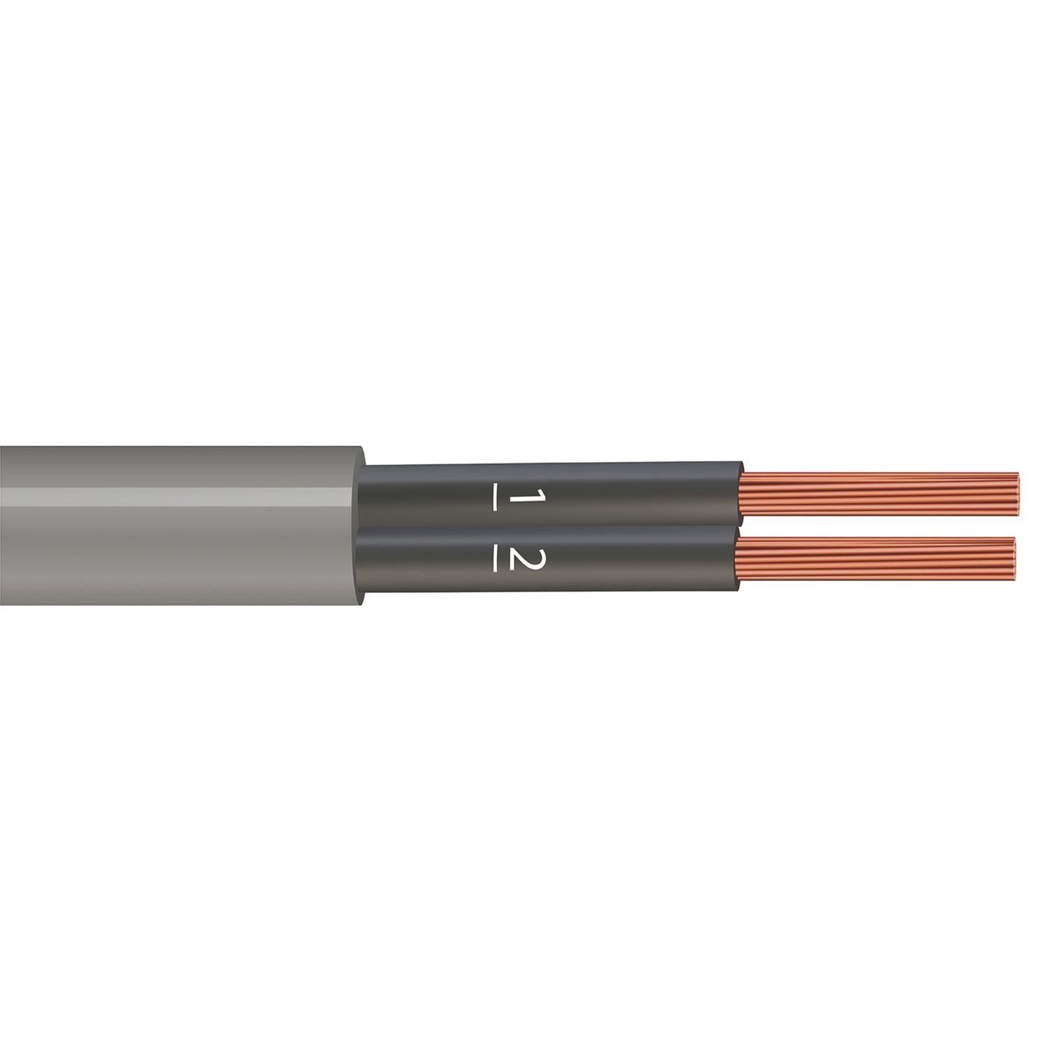 Time 2-Core YY Grey 2.5mm² Unscreened Control Cable 1m Coil (651RF)