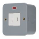 Contactum  13A Switched Metal Clad Secret Key Fused Spur with Neon  with White Inserts