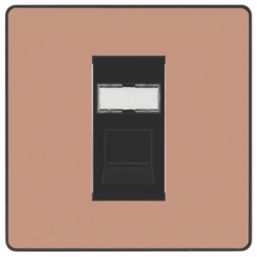 British General Evolve 1-Gang RJ45 Ethernet Socket Copper with Black Inserts