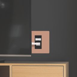 British General Evolve 1-Gang RJ45 Ethernet Socket Copper with Black Inserts