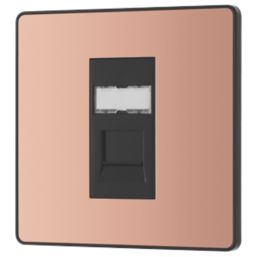 British General Evolve 1-Gang RJ45 Ethernet Socket Copper with Black ...