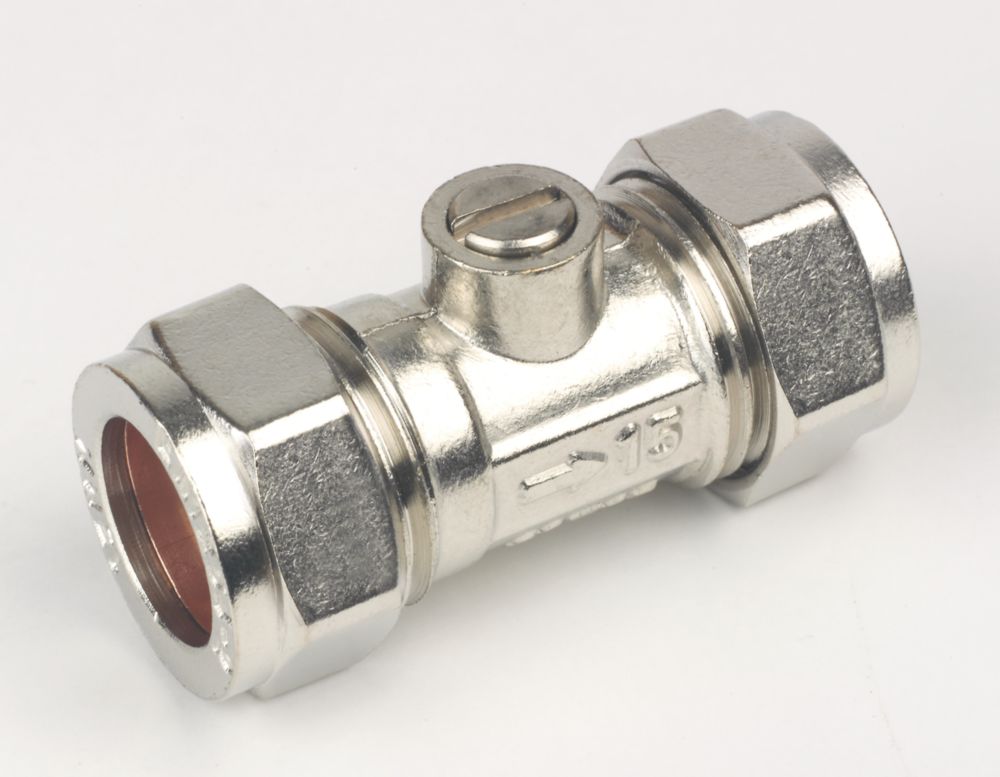 Flomasta Isolating Valve 15mm 2 Pack - Screwfix