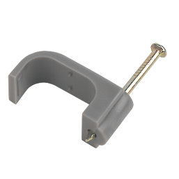 LAP Grey Flat Single Cable Clips 10mm 100 Pack