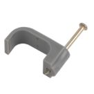 LAP Grey Flat Single Cable Clips 10mm 100 Pack