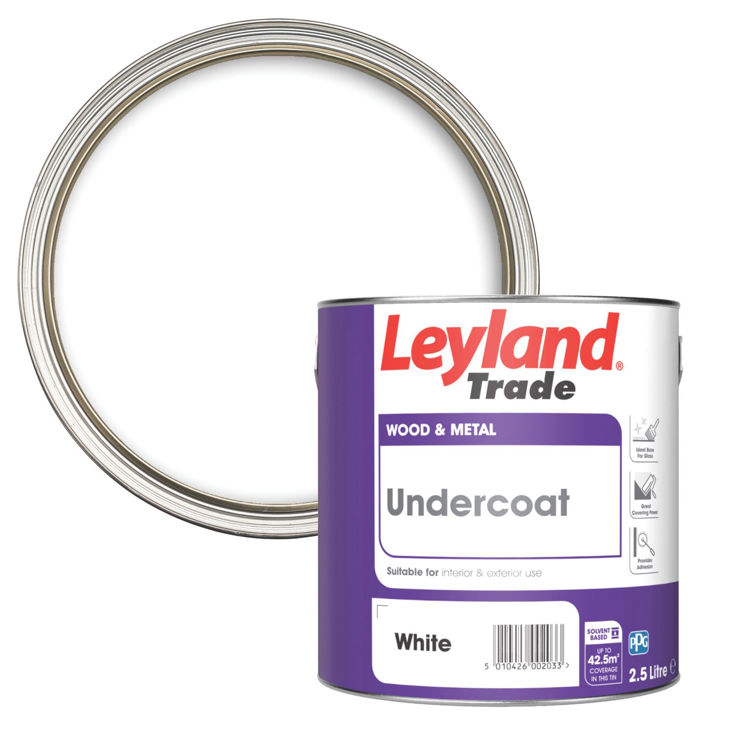 Leyland Trade 2.5Ltr White Matt Wood & Metal Undercoat (65295)