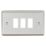 Knightsbridge 3-Gang 3-Module Grid Faceplate Brushed Chrome