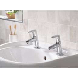 Bristan Orta Chrome-Plated 120mm Standard Lever 2 Tap Holes Basin Pillar Tap