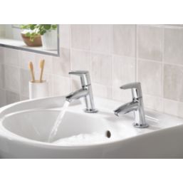 Bristan Orta Chrome-Plated 120mm Standard Lever 2 Tap Holes Basin Pillar Tap