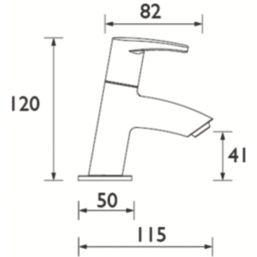 Bristan Orta Chrome-Plated 120mm Standard Lever 2 Tap Holes Basin Pillar Tap