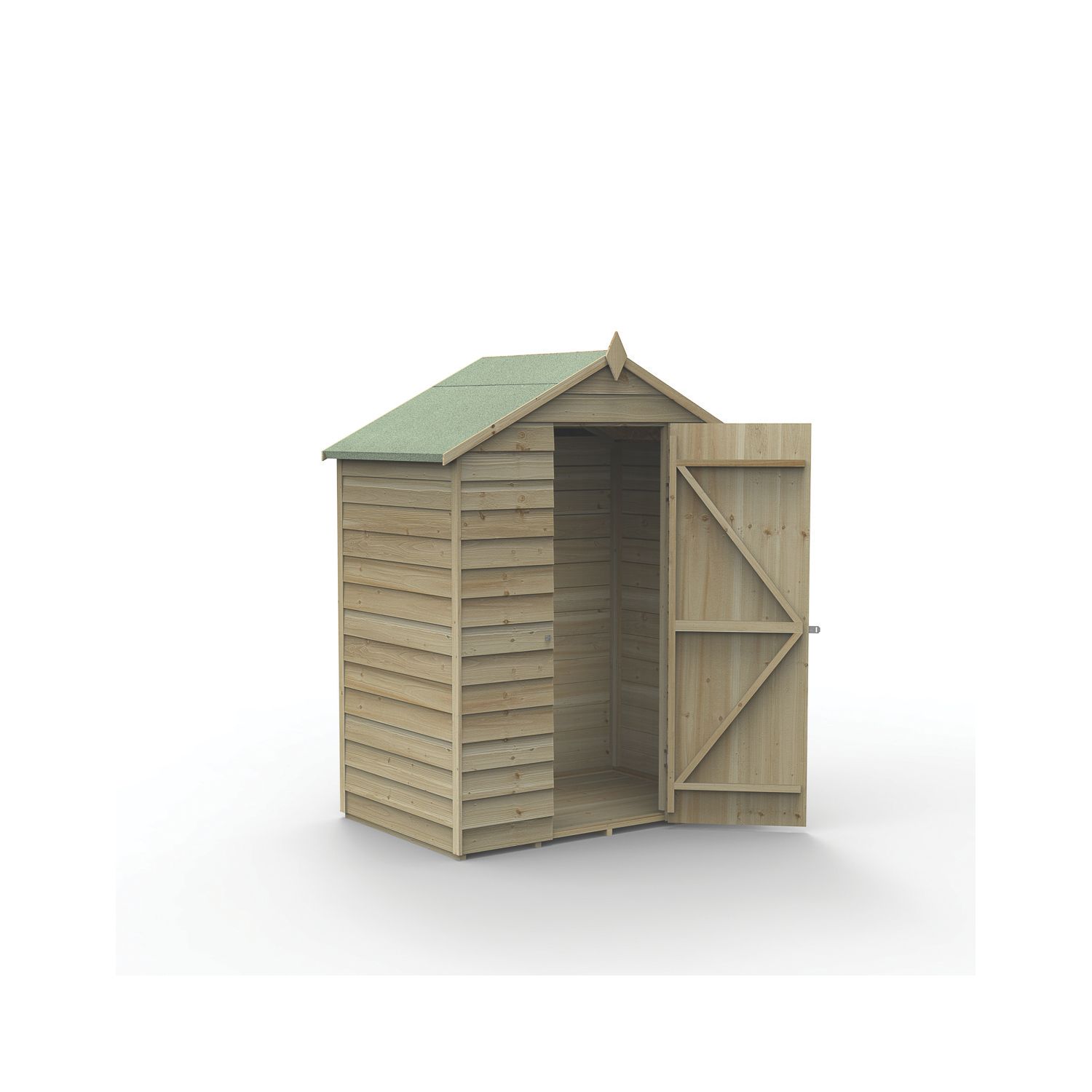 Forest 4Life 5' x 3' (Nominal) Apex Overlap Timber Shed with Assembly (652FL)
