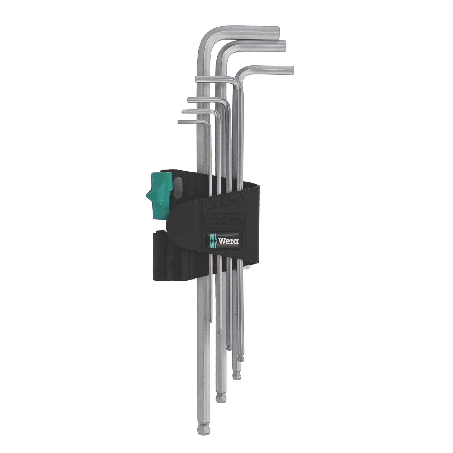 Wera 950/7 Chrome-Plated Metric Hex-Plus Magnetic L-Key Set 7 Pieces (652FW)