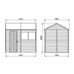Forest  8' x 6' (Nominal) Reverse Apex Overlap Timber Shed