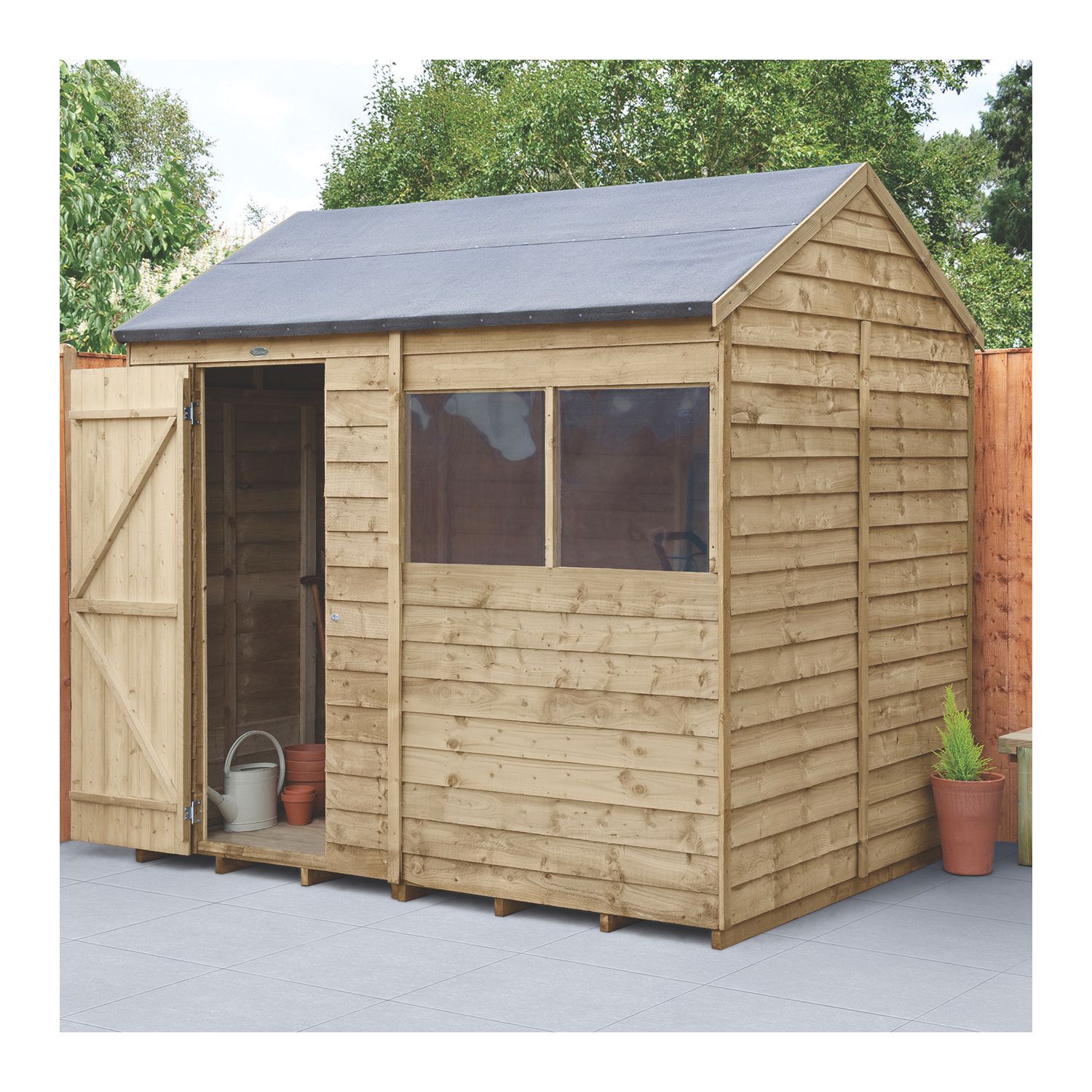 Forest 8' x 6' (Nominal) Reverse Apex Overlap Timber Shed (652JR)