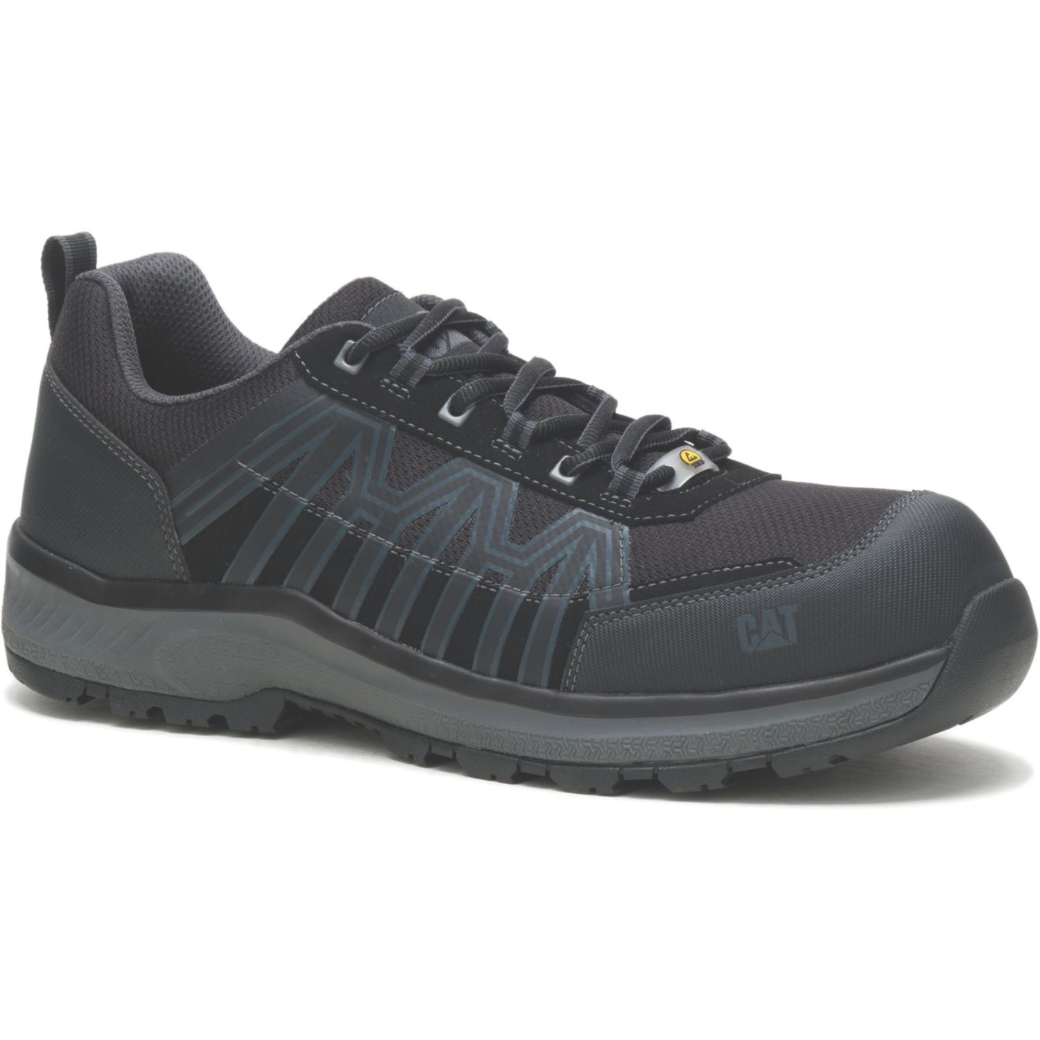 CAT Charge S3 Size 10 Black Water-Resistant Safety Trainers (652KE)