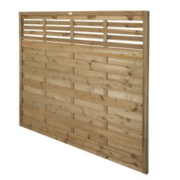 Forest Kyoto  Slatted Top Fence Panels Natural Timber 6' x 5' Pack of 4