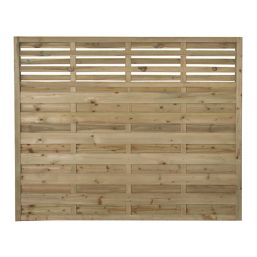 Forest Kyoto  Slatted Top Fence Panels Natural Timber 6' x 5' Pack of 4