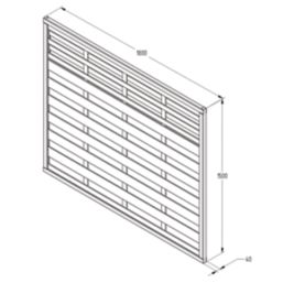 Forest Kyoto  Slatted Top Fence Panels Natural Timber 6' x 5' Pack of 4