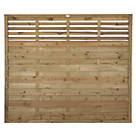 Forest Kyoto  Slatted Top Garden Fence Panel Natural Timber 6' x 5' Pack of 4