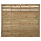 Forest Kyoto  Slatted Top Fence Panels Natural Timber 6' x 5' Pack of 4