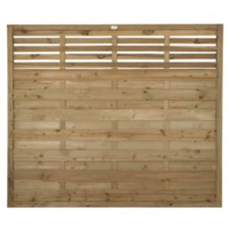 Forest Kyoto  Slatted Top Fence Panels Natural Timber 6' x 5' Pack of 4