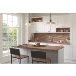 Wilsonart Options Plus Warm Walnut Block Matt Brown Wood Effect Laminate Breakfast Bar 4100mm x 900mm x 38mm