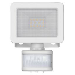 LAP Weyburn Outdoor LED Floodlight With PIR Sensor White 10W 1000lm