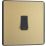 British General Evolve 20A 16AX 1-Gang 2-Way Light Switch  Satin Brass with Black Inserts