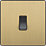 British General Evolve 20 A  16AX 1-Gang 2-Way Light Switch  Satin Brass with Black Inserts