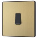 British General Evolve 20A 16AX 1-Gang 2-Way Light Switch  Satin Brass with Black Inserts