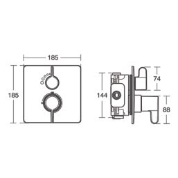 Ideal Standard Easybox Concealed Single Outlet Thermostatic Chrome Built-In Shower Mixer