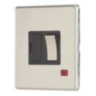 Contactum Lyric 13A Switched Fused Spur with Neon Brushed Steel with Black Inserts