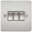 Knightsbridge  10AX 3-Gang 2-Way Light Switch  Brushed Chrome