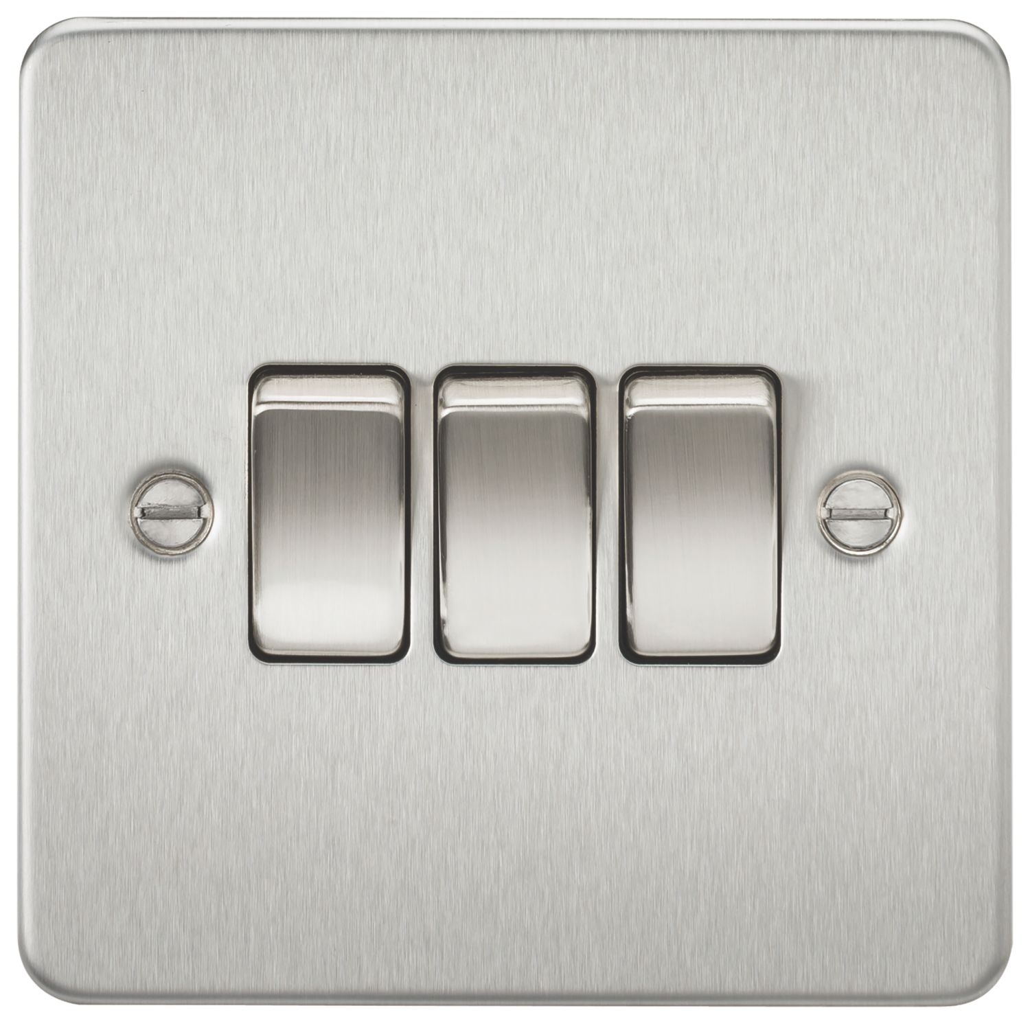 Knightsbridge 10AX 3-Gang 2-Way Light Switch Brushed Chrome (652TX)
