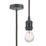 Knightsbridge Vintage 6" Pendant Set Light Fitting E27 Anthracite 3 1/2"