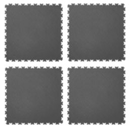 Garage Floor Tile Company X-Joint Interlocking Floor Tiles Graphite 5mm 4 Pack