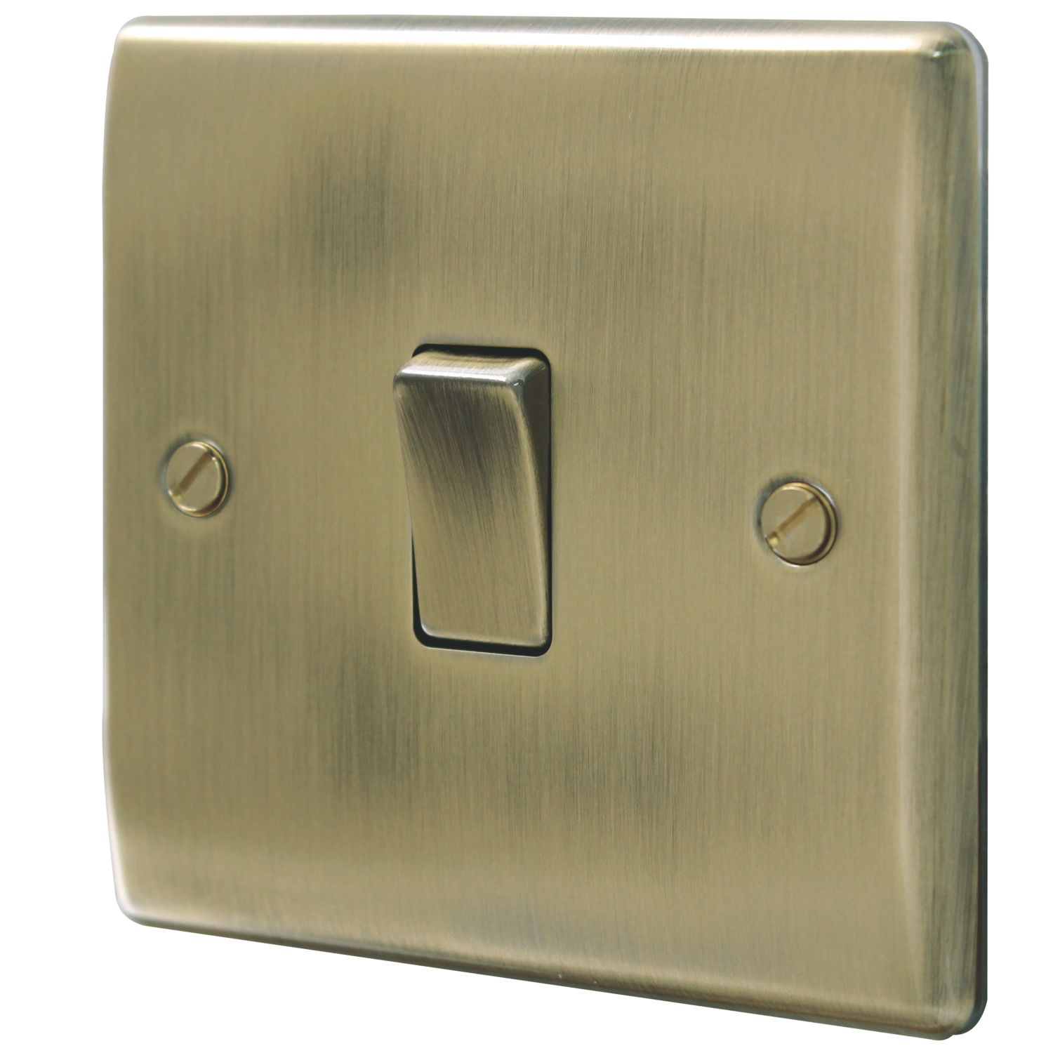 British General Nexus Metal 16AX 1-Gang Intermediate Switch Antique Brass (65378)