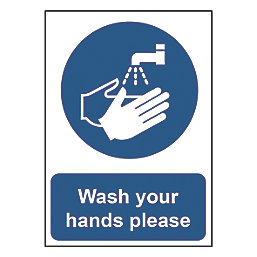 "Wash Your Hands Please" Sign 420mm x 297mm
