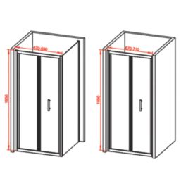 Framed Square Bi-Fold Shower Door Aluminium 700mm x 1850mm