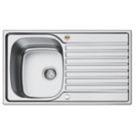 Bristan Inox 1 Bowl Stainless Steel Easyfit Universal Kitchen Sink  860mm x 500mm