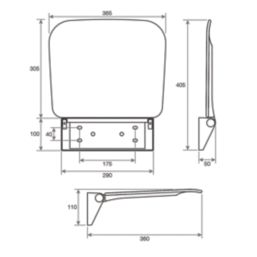 Wall Mounted Premium Soft Close Shower Seat White/Chrome