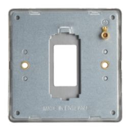 Contactum Lyric 1-Module Grid Faceplate Brushed Brass