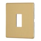 Contactum Lyric 1-Module Grid Faceplate Brushed Brass