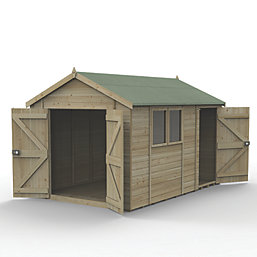 Forest Timberdale 12' x 8' 6" (Nominal) Reverse Apex Tongue & Groove Timber Shed with Assembly